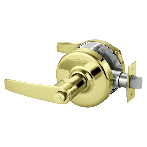 Grade 2 Privacy Bedroom or Bathroom Cylindrical Lock, Armstrong Lever, Bright Brass Fnsh, Non-handed